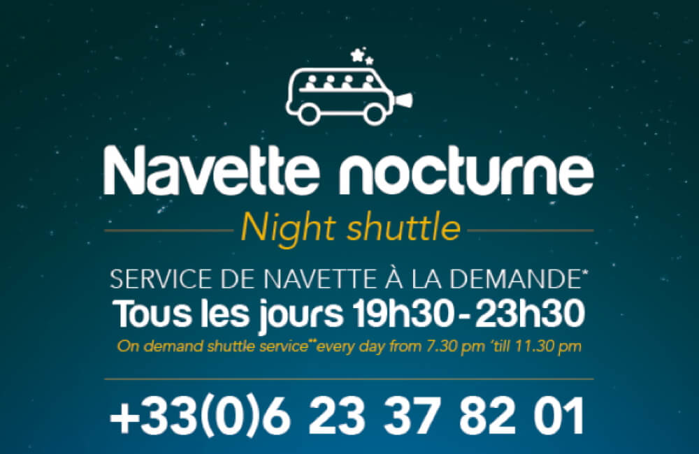 affiche informative de la navette nocturne des Gets