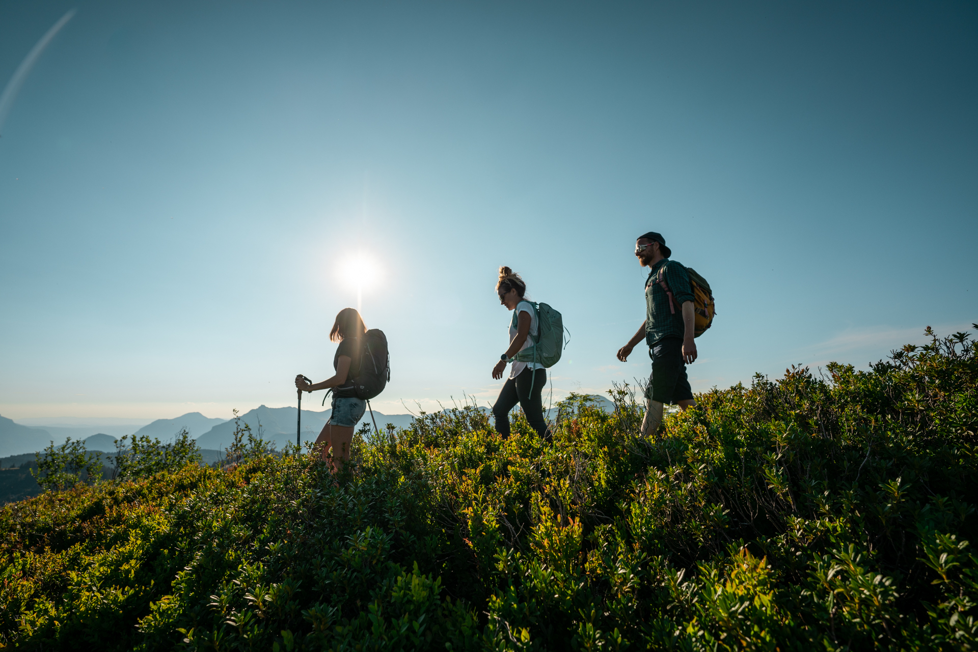 Randonnée entre amis montagne